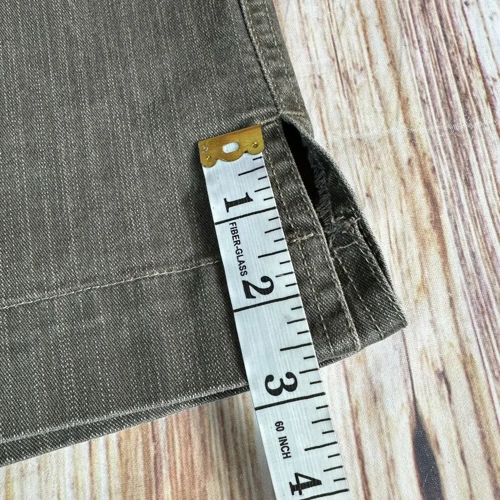 Kuhl STIRR ADVENTURE Size 12 Olive Green Knee Length Jean Denim Skirt 33x18.5 - Picture 5 of 10